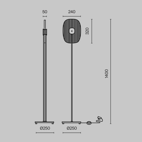 Напольный светильник (торшер) Maytoni MOD152FL-L1BK