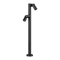 Черный ландшафтный светильник-столб NOVOTECH STREET RALTE 371063 под лампы GU10, 2шт макс. 35Вт, основание и плафон черный алюминий, IP65, высота 1200 мм, диаметр основания 150 мм, подключение 220В