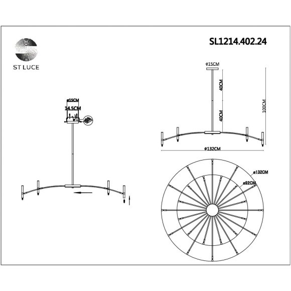 SL1214.402.24 Светильник потолочный ST-Luce Черный/Черный G9 24*5W 4000K SPIDEY