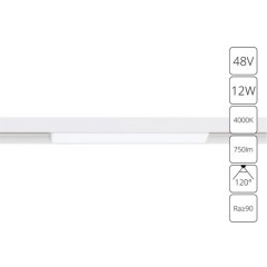 Магнитный трековый светодиодный светильник 12Вт 750лм RA90 4000К Arte Lamp LINEA A4632PL-1WH Магнитный трековый светодиодный светильник 12Вт 750лм RA90 4000К Arte Lamp LINEA A4632PL-1WH
