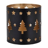 422062 Подсвечник LUGAIT, 75х80х75 мм, сталь, черный, золотой