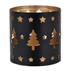 422062 Подсвечник LUGAIT, 75х80х75 мм, сталь, черный, золотой