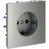 Розетка встраиваемая VOLTUM S70 с заземлением 16А, (сталь)