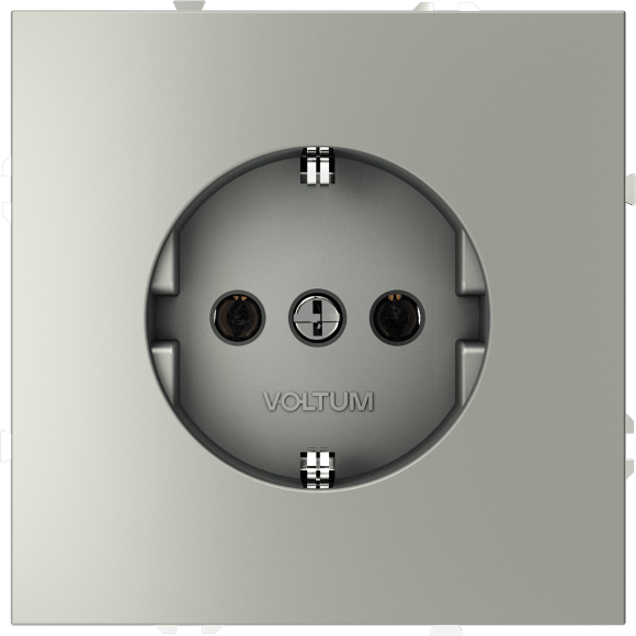 Розетка встраиваемая VOLTUM S70 с заземлением 16А, (сталь)