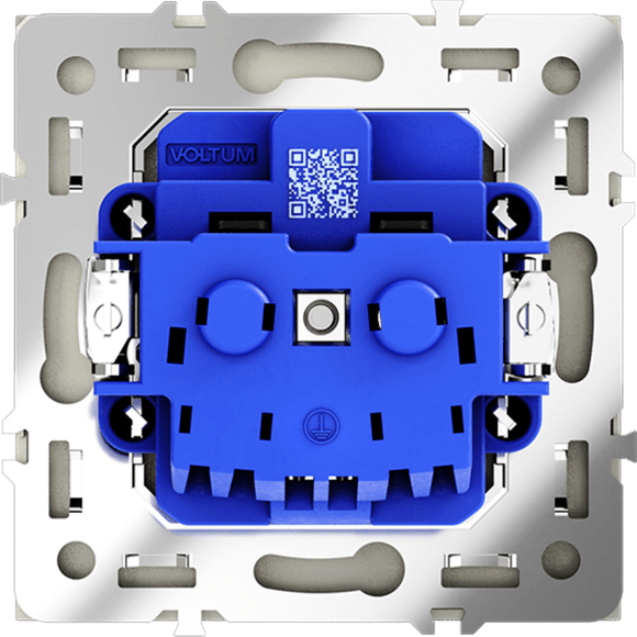 Розетка встраиваемая VOLTUM S70 с заземлением 16А, (сталь)