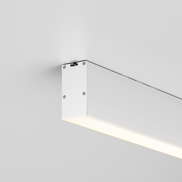 Maytoni LL311037 Накладной белый линейный LED-светильник длиной 150 см в стиле хай-тек, 30 Вт, 3000К, 2250 лм, 120°, 220В, белый алюминий, акриловый рассеиватель. Комплектация: профиль, LED лента, блок питания, рассеиватель