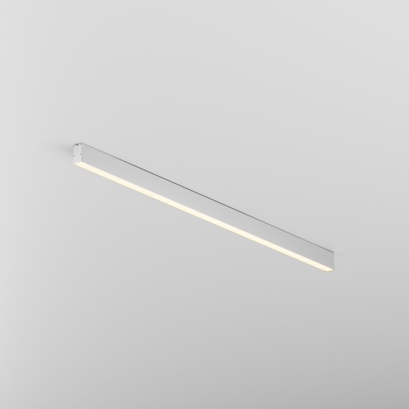 Maytoni LL311037 Накладной белый линейный LED-светильник длиной 150 см в стиле хай-тек, 30 Вт, 3000К, 2250 лм, 120°, 220В, белый алюминий, акриловый рассеиватель. Комплектация: профиль, LED лента, блок питания, рассеиватель
