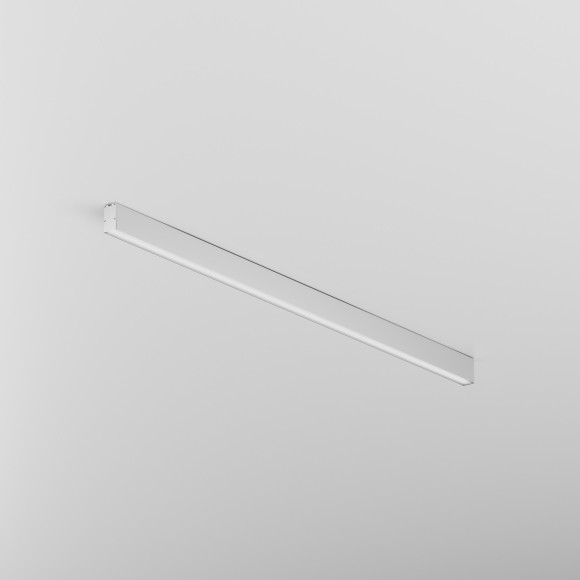 Maytoni LL311037 Накладной белый линейный LED-светильник длиной 150 см в стиле хай-тек, 30 Вт, 3000К, 2250 лм, 120°, 220В, белый алюминий, акриловый рассеиватель. Комплектация: профиль, LED лента, блок питания, рассеиватель