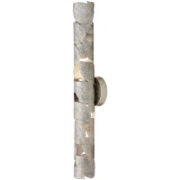 Favourite Leaftube 4803-1W Настенный светодиодный светильник (бра) цилиндр, декоративный плафон из металлических листьев серебряного цвета, высота 71см, диаметр плафона 8.5см, LED 5.5Вт 3000K 150Лм CRI90 40° IP20 220В
