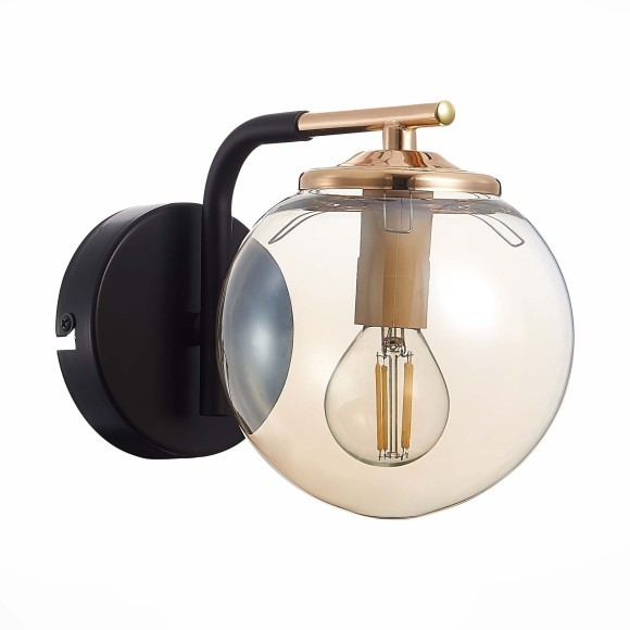 SLE106901-01 Светильник настенный Черный/Янтарный E14 1*40W LITERNO SLE106901-01 Светильник настенный Черный/Янтарный E14 1*40W LITERNO