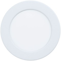 Eglo Fueva 5 99132 Встраиваемый круглый LED-светильник в стиле минимализм для ГКЛ или натяжного потолка, 5,5 Вт, 220В, 3000К, 650 лм, IP20, CRI90, белая сталь и пластик, диаметр 117 мм, глубина установки 26 мм, врезное 105 мм