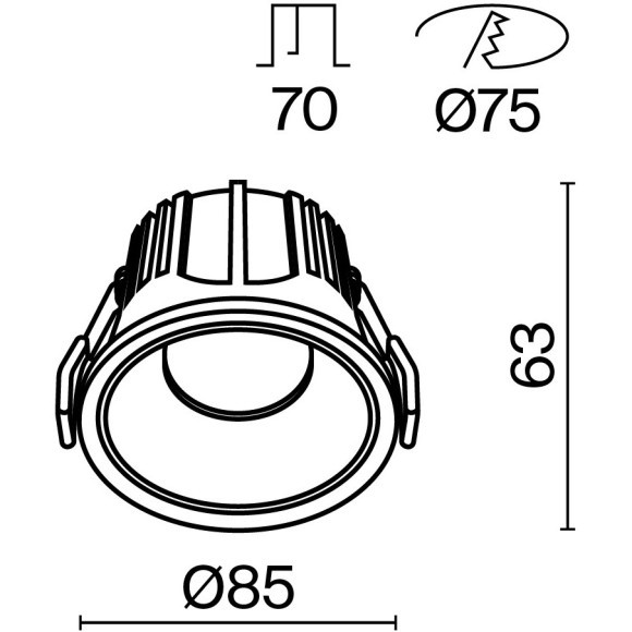Встраиваемый светильник Maytoni DL043-01-15W3K-RD-WB Alfa LED светодиодный LED 15W