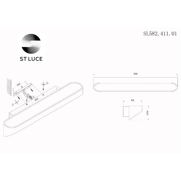 SL582.411.01 Светильник настенный ST-Luce Черный, Золото/Черный, Золото LED 1*18W 4000K Настенные светильники