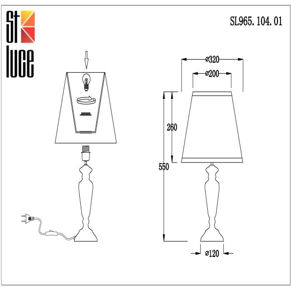 SL965.104.01 Прикроватная лампа ST-Luce Хром/Пыльная роза E27 1*60W (из 2-х коробок) VEZZO