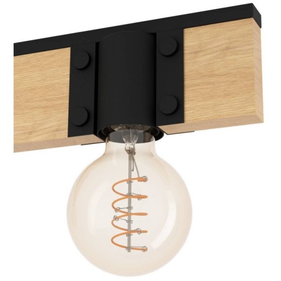 43902 Люстра BAILRIGG, 4X40W (E27), L895, B45, H1100, сталь, дерево, черный, коричневый