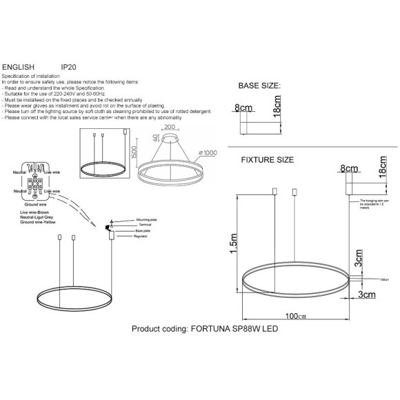 Люстра Crystal Lux FORTUNA SP88W LED GOLD Люстра Crystal Lux FORTUNA SP88W LED GOLD