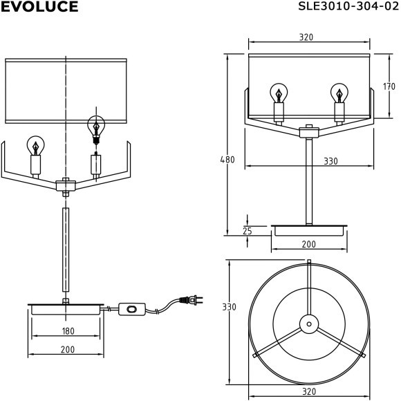 SLE3010-304-02 Светильник настольный Латунь/Белый E27 2*60W LINTON SLE3010-304-02 Светильник настольный Латунь/Белый E27 2*60W LINTON