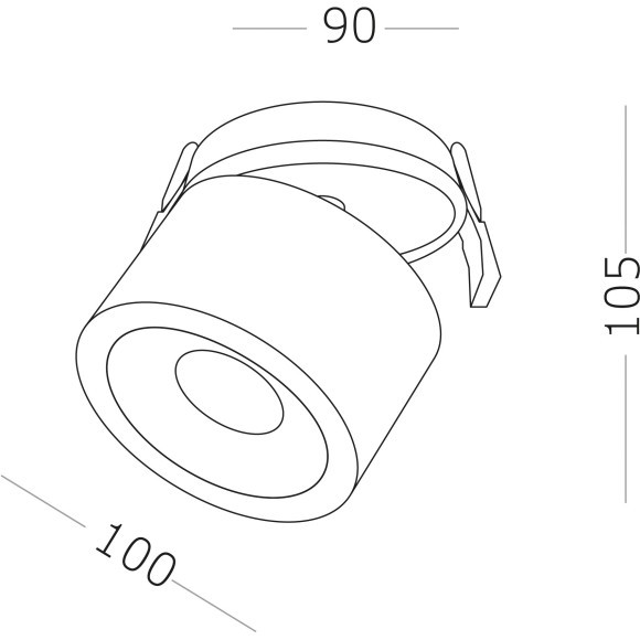 ST652.448.12 Св-к встр. Черный LED 1*12W 4000K 1 000Lm Ra90 36° IP20 D100xH105 170-240VV Встраиваемые светильники