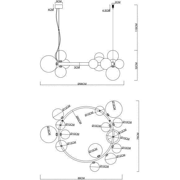 Подвесная люстра Arte Lamp VINCENT A7790SP-15GO Подвесная люстра Arte Lamp VINCENT A7790SP-15GO