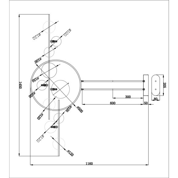 Люстра на штанге Arte Lamp SATURN A7790SP-75WH