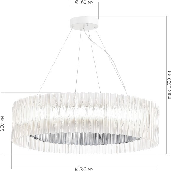 SL6012.113.01 Светильник подвесной ST-Luce Хром/Прозрачный LED 1*87W 3000K NAZARE