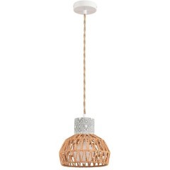 8367/1A ECO LN26 327 серый/белый/бежевый, цемент/металл/джутовый шнур Подвес E27 LED 10W 220V BOHO