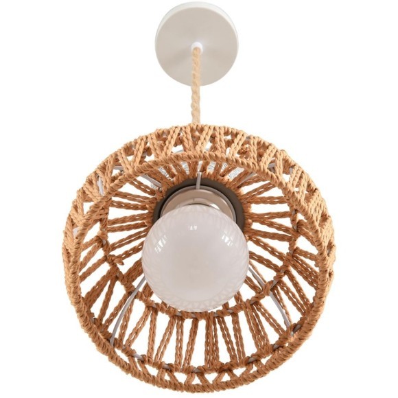 8367/1A ECO LN26 327 серый/белый/бежевый, цемент/металл/джутовый шнур Подвес E27 LED 10W 220V BOHO