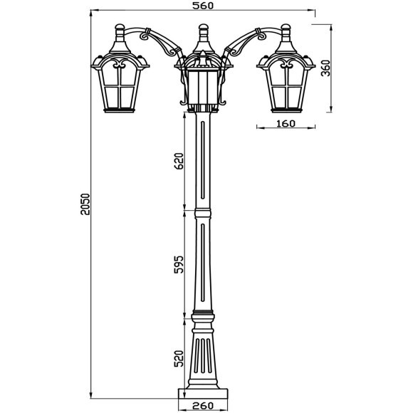 Уличный наземный светильник Maytoni O413FL-03GB Albion IP44 под лампы 3xE27 60W Уличный наземный светильник Maytoni O413FL-03GB Albion IP44 под лампы 3xE27 60W