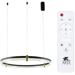 Подвесной светильник диммируемый светодиодный с пультом регулировкой цветовой температуры и яркости ночным режимом Mercury A2183SP-1BK Подвесной светильник диммируемый светодиодный с пультом регулировкой цветовой температуры и яркости ночным режимом Mercury A2183SP-1BK