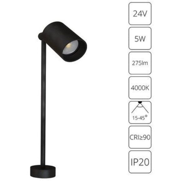 Подсветка витрин с регулируемым углом света 15-40 град Arte Lamp Presto A6197LT-1BK