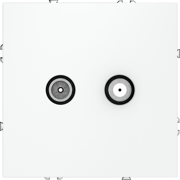 Розетка телевизионная встраиваемая VOLTUM S70 оконечная TV+SAT, (белый матовый)