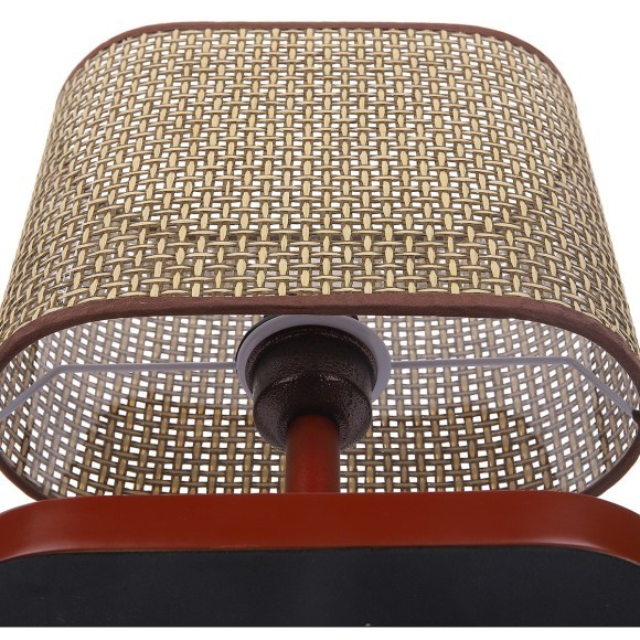 8202/1T COUNTY LN25 кофейный/коричневый, дерево/текстиль Настольная лампа E27 1*60W 220V MADERANA