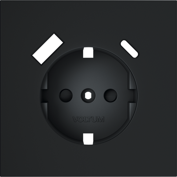 Накладка для розетки с заземлением и защитными шторками, с USB A+C, S70 (графит)