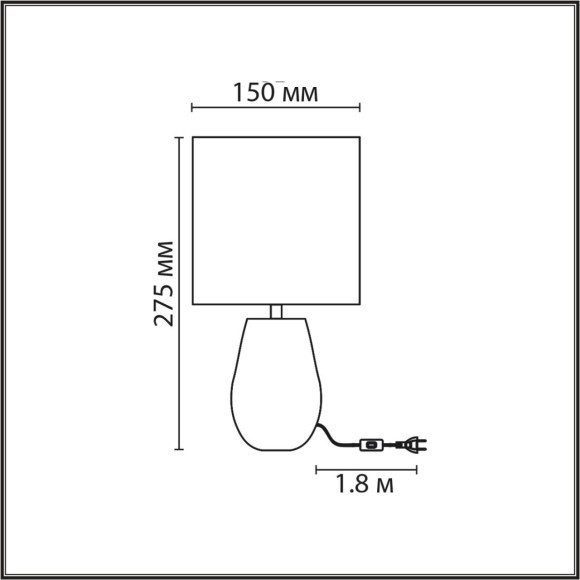 8147/1T MODERNI LN25 серый, керамика/текстиль Настольная лампа Е27 1*60W 220V AKIVI
