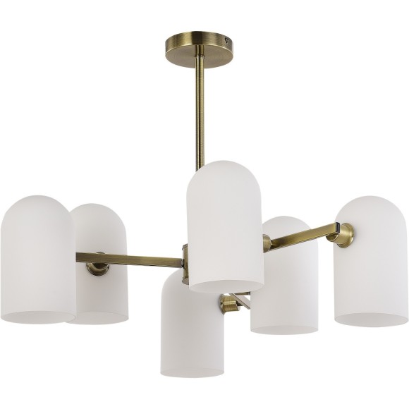 SLE1047-302-06 Светильник потолочный Бронза/Молочно-белый E14 6*40W NOBILIA