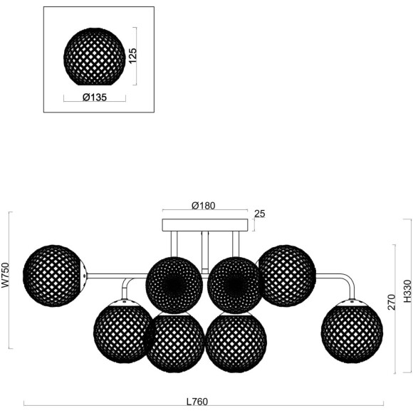Люстра Freya FR8016PL-08BBS