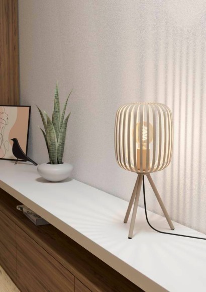 900521 ROMAZZINA ROMAZZINA Настольная лампа с выключателем, 1xE27, 40Вт, H435, Ø200, сталь, песчаный