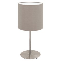 31595 PASTERI Настольная лампа с плафоном из ткани, никель, E27, 60Вт, механический выключатель 31595 PASTERI Настольная лампа с плафоном из ткани, никель, E27, 60Вт, механический выключатель