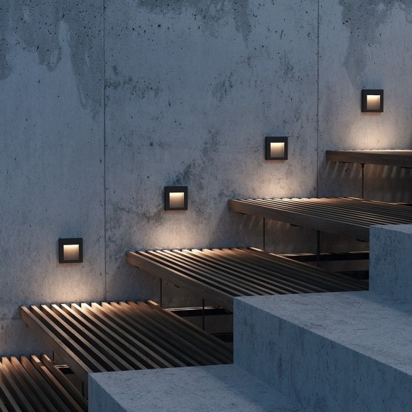 Светильник встраиваемый в стену Maytoni O038-L3B Arca IP65 светодиодный LED 3W Светильник встраиваемый в стену Maytoni O038-L3B Arca IP65 светодиодный LED 3W