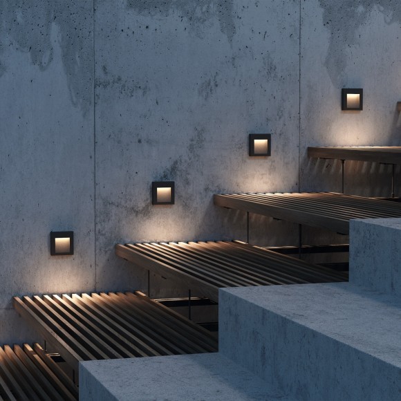 Светильник встраиваемый в стену Maytoni O038-L3B Arca IP65 светодиодный LED 3W Светильник встраиваемый в стену Maytoni O038-L3B Arca IP65 светодиодный LED 3W