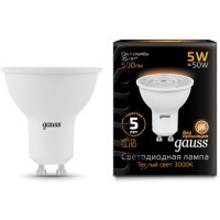 101506105 Лампа Gauss LED MR16 GU10 5W 500lm 3000K 1/10/100