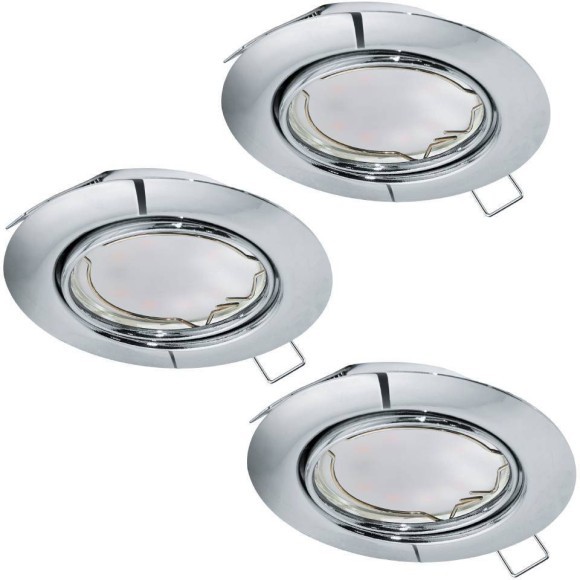 94407 Комплект светодиодных встраиваемых светильников PENETO, 3x5W (GU10), Ø87, сталь, хром 94407 Комплект светодиодных встраиваемых светильников PENETO, 3x5W (GU10), Ø87, сталь, хром