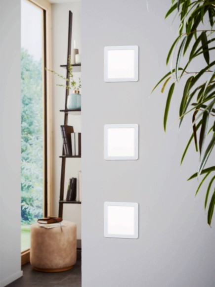 99179 Светодиодный встраиваемый светильник FUEVA 5, 11W (LED), 166х166, ET26, 1350lm, 4000K, сталь, белый