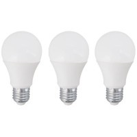 10268 Комплект из 3-х светод. ламп A60, 10W(E27), 3000K, 800lm, пластик, опал