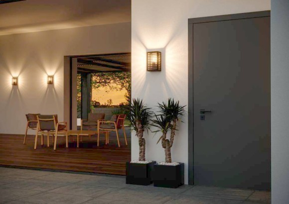 900136 Уличный настенный светильник ALAMONTE 3, E27, 1X60W, IP44, L170, H260, A100, алюминий, сталь, черный