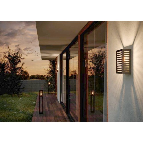 900138 Уличный напольный светильник ALAMONTE 3, E27, 1X60W, IP44, L150, B150, H450, алюминий, сталь, черный