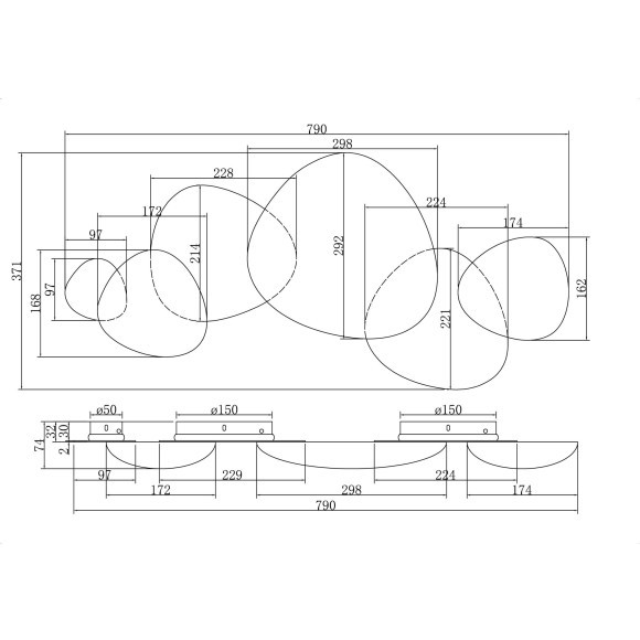 Бра Maytoni MOD314WL-L13G3K Jack-stone светодиодная 3xLED 13W
