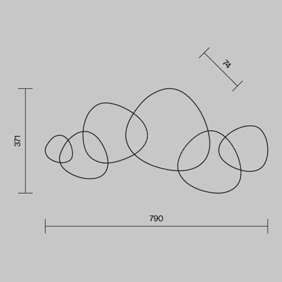 Бра Maytoni MOD314WL-L13G3K Jack-stone светодиодная 3xLED 13W