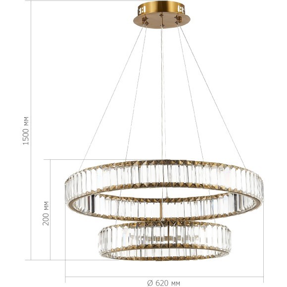 SL1622.303.02 Люстра подвесная ST-Luce Латунь/Прозрачный LED 1*70W 4000K TIVOLI