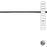 A7494PL-1BK Магнитный трековый светодиодный светильник диммируемый по 0.1-10V, 20Вт, 3000К, 1100лм, 120°, CRI90 Arte Lamp OPTIMA